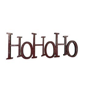 Ho Ho Ho Glittery Red Decorative Sign For Christmas